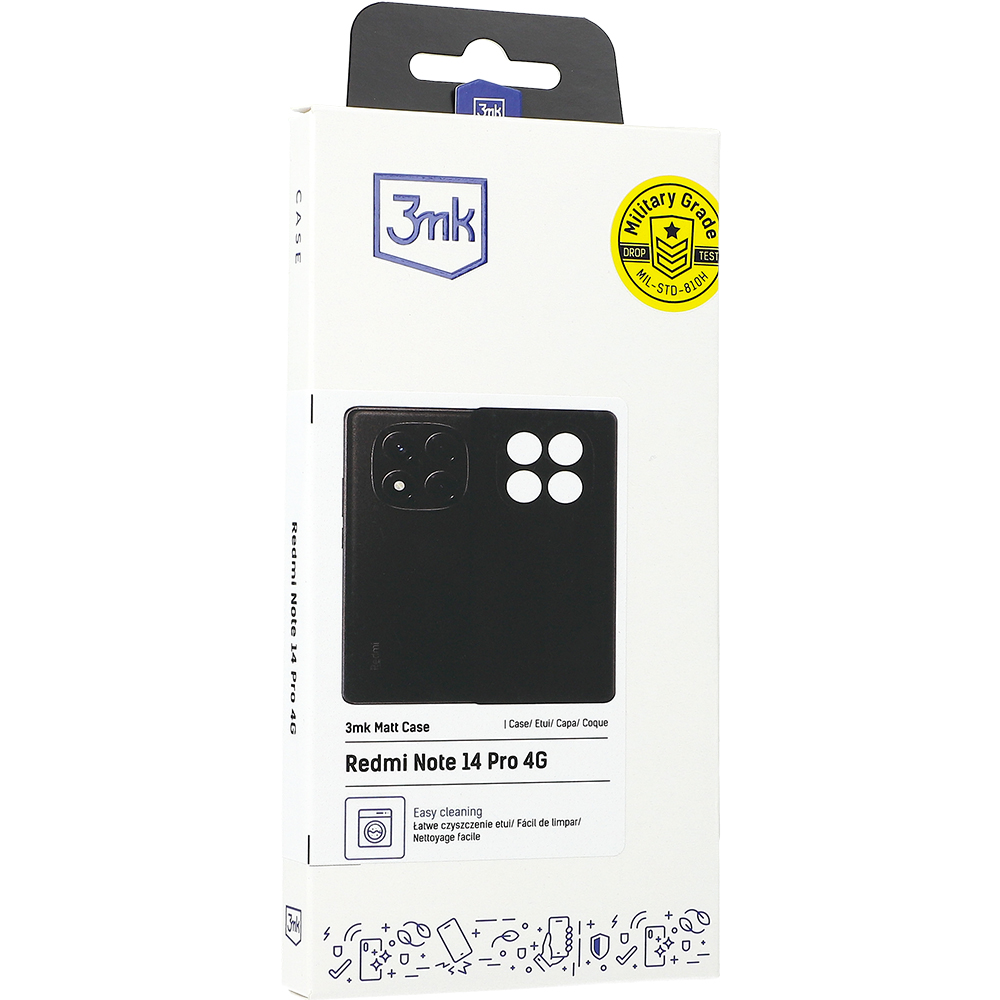 Etui matowe 3mk Matt Case do Redmi Note 14 Pro 4G, czarne.